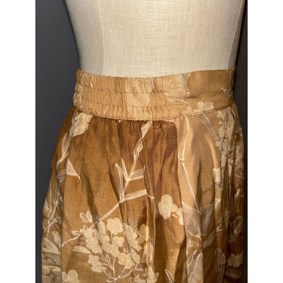 ORVIS Women's Vintage Boho Beige Floral Midi Skirt size 10 Made in USA - Picture 6 of 8
